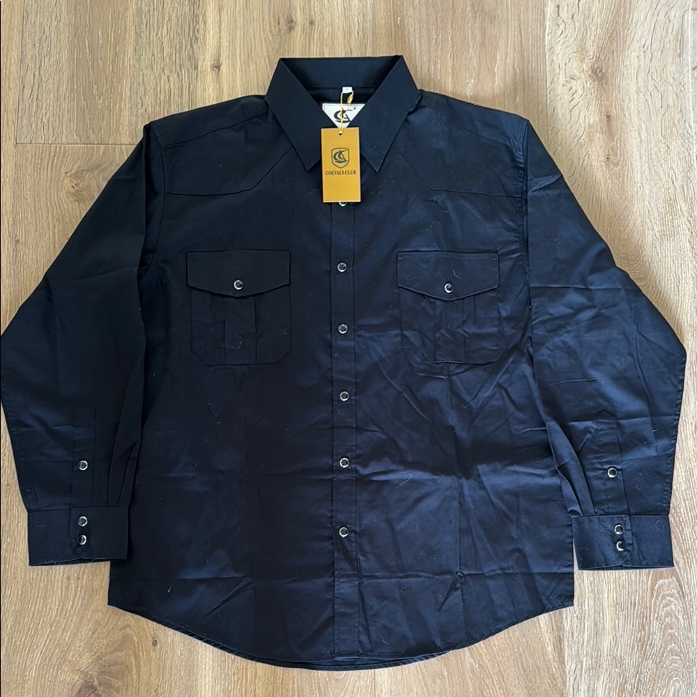 NWT Coeval’s Club Men’s Western black snap shirt size L